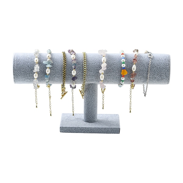 

PandaHall Velvet T Bar Bracelet Display Stand, Gray, 13x26.5cm Velvet Gray