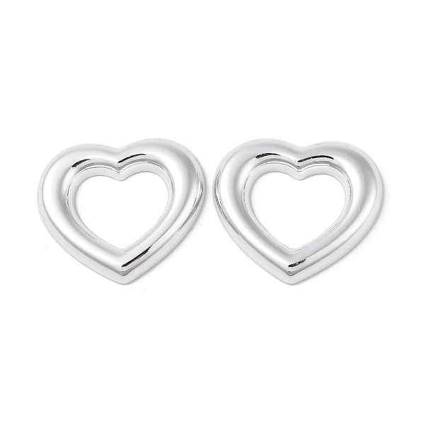 

PandaHall CCB Plastic Cabochons, Heart, Platinum, 29x32.5x4mm Plastic Heart