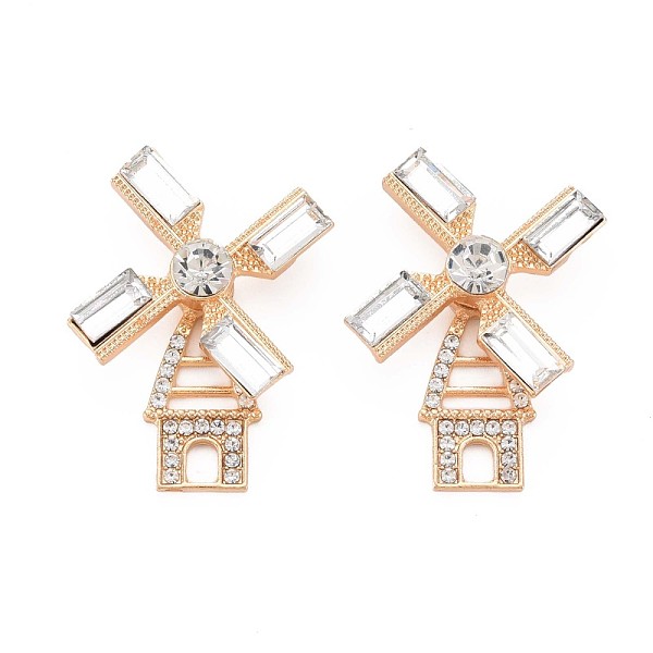 

PandaHall Rack Plating Alloy Cabochons, with Clear Glass, Faceted, Cadmium Free & Lead Free, Rotatable Windmill, Clear, 43x33x9.5mm Alloy...