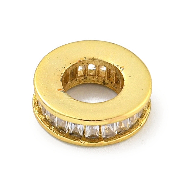

PandaHall Rack Plating Brass Micro Pave Clear Cubic Zirconia European Beads, Large Hole Beads, Long-Lasting Plated, Lead Free & Cadmium Free...