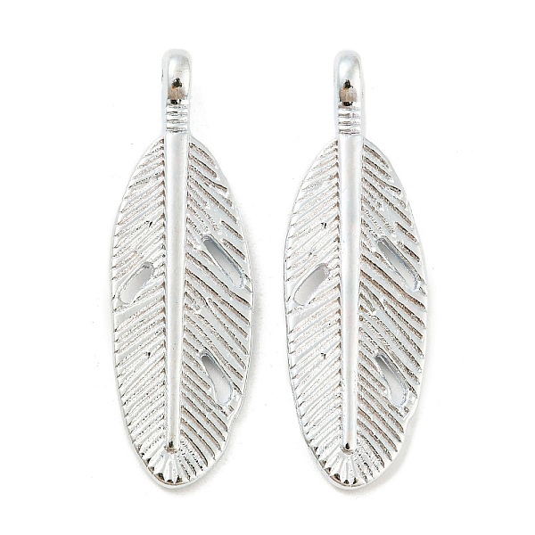 

PandaHall Tibetan Style Alloy Feather Pendants, Cadmium Free & Nickel Free & Lead Free, Silver, 30x9x2.5mm, Hole: 2mm Alloy Feather