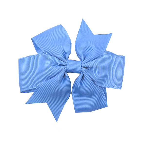 

PandaHall Grosgrain Bowknot Alligator Hair Clips, with Iron Alligator Clips, Platinum, Dodger Blue, 80mm Cloth Blue