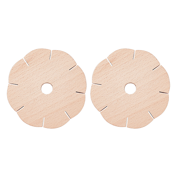 

PandaHall Wood Braiding Disc Disk, DIY Braided Cord Bracelet, Craft Tool, Flower, Wheat, 75x12mm, Hole: 11mm Wood Orange