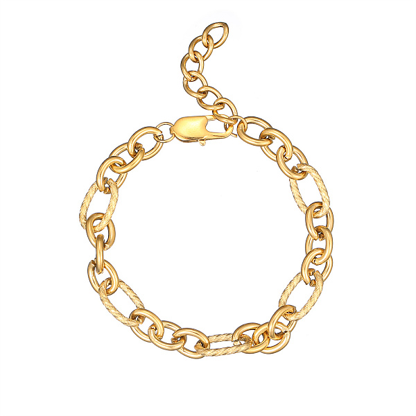 

PandaHall Stylish Unisex Stainless Steel Buckle Bracelet/Necklace for Daily Wear, Golden Stainless Steel