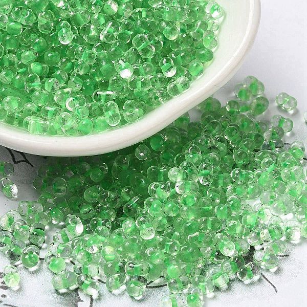 

PandaHall Glass Seed Beads, Peanut, Pale Green, 3.5~4x2~2.5x2~2.3mm, Hole: 0.8mm, about 8000pcs/pound Glass Peanut