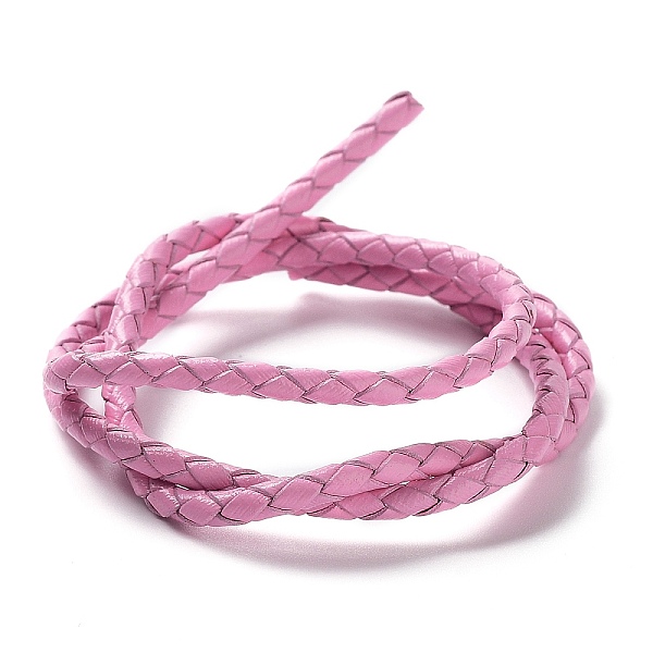 

PandaHall Braided Leather Cord, Pink, 3mm, 50yards/bundle Leather Pink