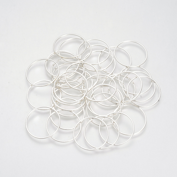 

PandaHall Brass Linking Rings, Lead Free & Nickel Free, Ring, Silver Color Plated, 35x1mm, about 500pcs/bag Brass Ring
