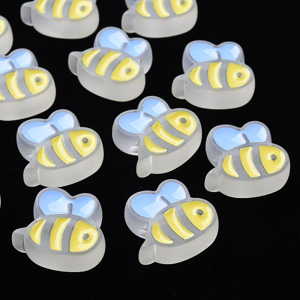 

PandaHall Transparent Acrylic Beads, with Enamel, Frosted, Bee, WhiteSmoke, 23.5x26x9mm, Hole: 3mm Acrylic Bees White