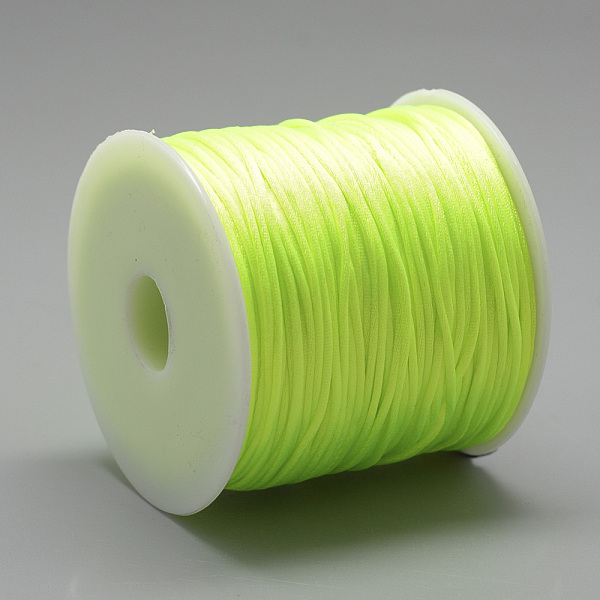

PandaHall Nylon Thread, Rattail Satin Cord, Green Yellow, about 1mm, about 76.55 yards(70m)/roll Nylon Green