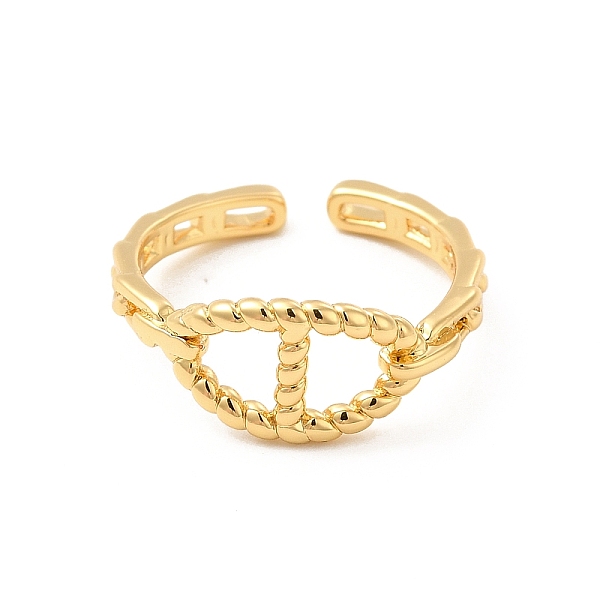 

PandaHall Rack Plating Brass Hollow Out Oval Open Cuff Ring for Women, Cadmium Free & Lead Free, Real 18K Gold Plated, US Size 5 1/2(16.1mm)...