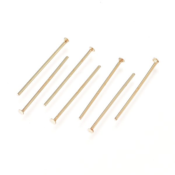 

PandaHall 304 Stainless Steel Flat Head Pins, Golden, 18.5x0.6mm, 22 Gauge, Head: 1.4mm 304 Stainless Steel