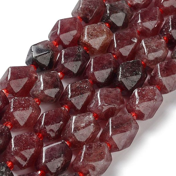 

PandaHall Natural Strawberry Quartz Beads Strands, with Seed Beads, Faceted, Rhombus, 17~21x13~16x12~15mm, Hole: 1.2~1.4mm, about...