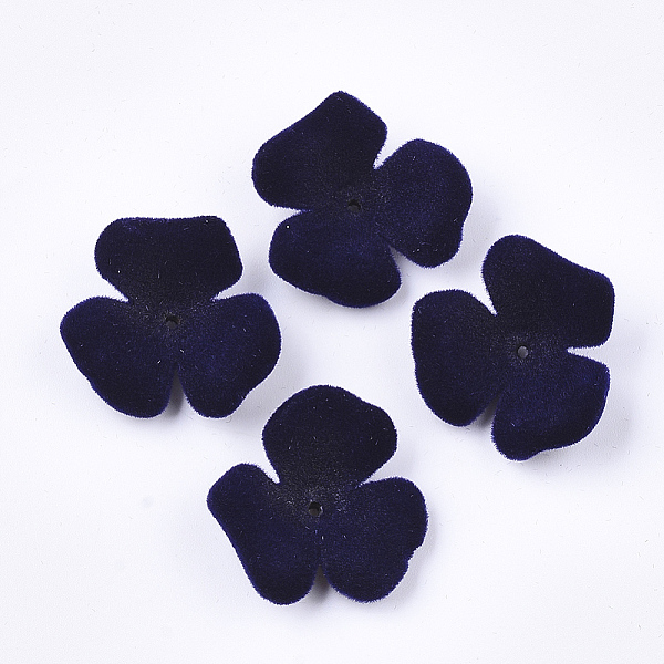 

PandaHall Flocky Acrylic Bead Caps, 3-Petal, Flower, Prussian Blue, 22x23x8mm, Hole: 1mm Acrylic Blue