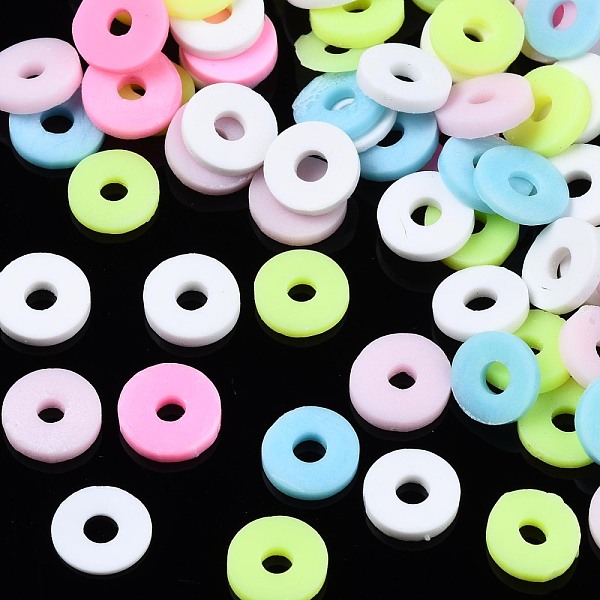 

PandaHall Handmade Polymer Clay Beads, Heishi Beads, for DIY Jewelry Crafts Supplies, Disc/Flat Round, Green Yellow, 6x1mm, Hole: 2mm, about...