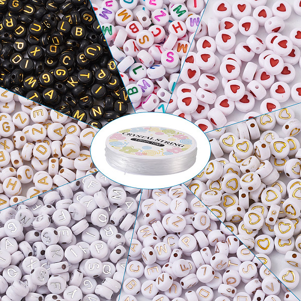 

PandaHall DIY Children's Day Gift Stretch Bracelets Kits, include Flat Round Acrylic Beads, Elastic Crystal Thread, Mixed Color, Beads..., Multicolor