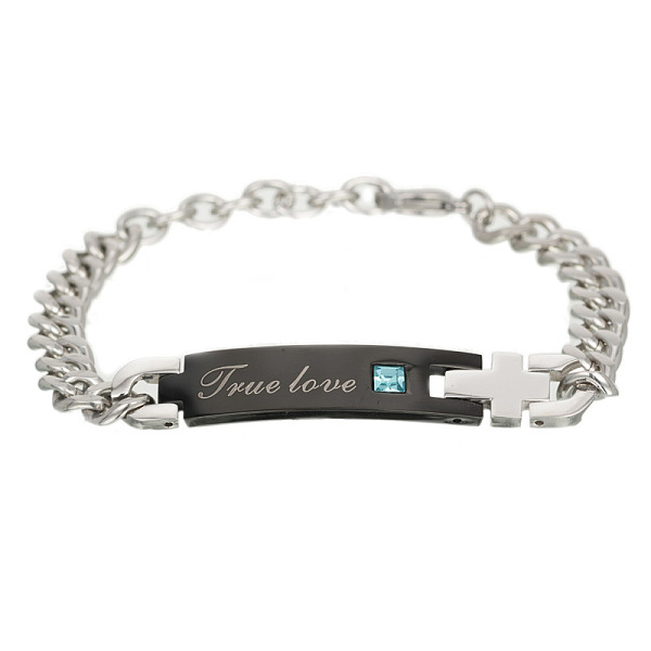 

PandaHall 316L Surgical Stainless Steel Link Bracelets, with Cubic Zirconia, Valentine's Day, True Love, Pale Violet Red, Gunmetal &..., Pink
