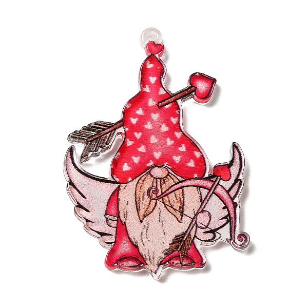 

PandaHall Opaque Acrylic Pendants, for Valentine's Day, Gnome, 44x30x2mm, Hole: 1.5mm Acrylic Gnome Red
