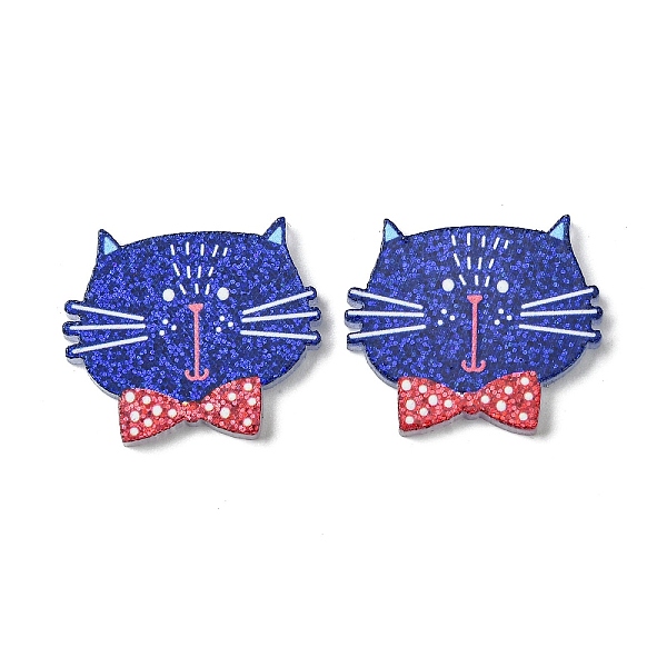 

PandaHall Resin Decoden Cabochons, with Paillette/Glitter Sequins, Cat Shape, 19x22.5x2mm Resin Cat Shape