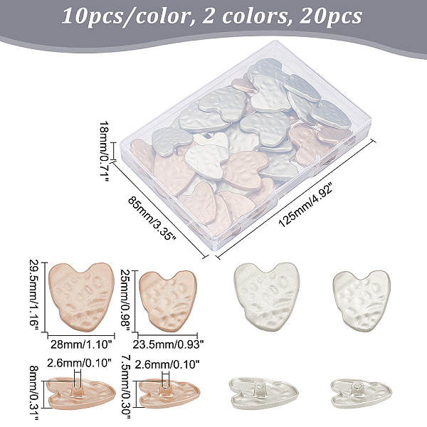 

PandaHall Fingerinspire 40Pcs 4 Style Zinc Alloy Shank Buttons, 1-Hole, for Garment Accessories, Heart, Mixed Color, 25~29.5x23.5~28x7.5~8mm...
