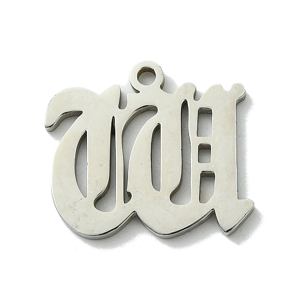 

PandaHall 201 Stainless Steel Pendants, Stainless Steel Color, Old Initial Letters Charms, Letter W, 19.5x22.5mm, Hole: 1.8mm 201 Stainless...