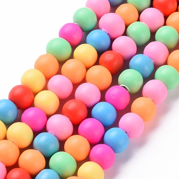 

PandaHall Handmade Polymer Clay Beads Strands, Round, Mixed Color, 8~9x7~8mm, Hole: 1.5m m, about 50pcs/strand, 15.75 inch(40cm) Polymer..., Multicolor