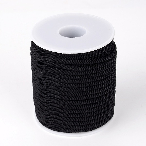 

PandaHall Round Polyester Cords, Black, 3mm, about 21.87 yards(20m)/roll Polyester Black