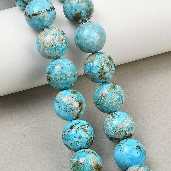 Colliers de perles de jaspe impérial naturel teinté