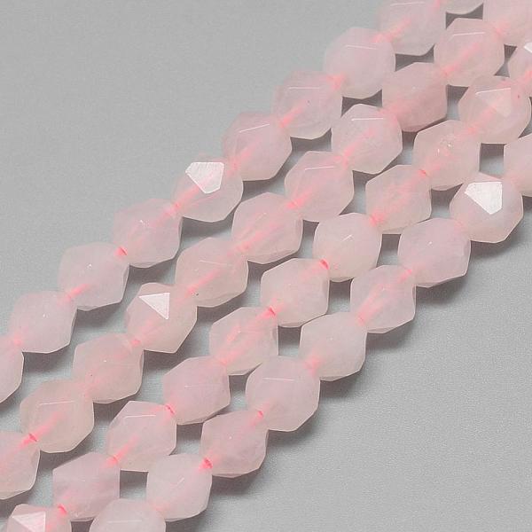 

PandaHall Natural Rose Quartz Beads Strands, Star Cut Round Beads, Faceted, 6~6.5x6mm, Hole: 1mm, about 58pcs/strand, 15.9 inch Rose Quartz...