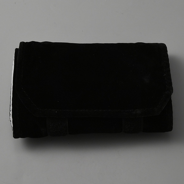 

PandaHall Velvet Storage Jewelry Organizer Roll, Portable Travel Jewelry Storage Pouches, for Earring, Necklace, Bracelet, Rectangle, Black...