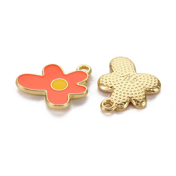 

PandaHall Rack Plating Light Gold Alloy Enamel Pendants, Cadmium Free & Lead Free, Flower, Tomato, 17x16x2mm, Hole: 1.6mm Alloy+Enamel..., Red