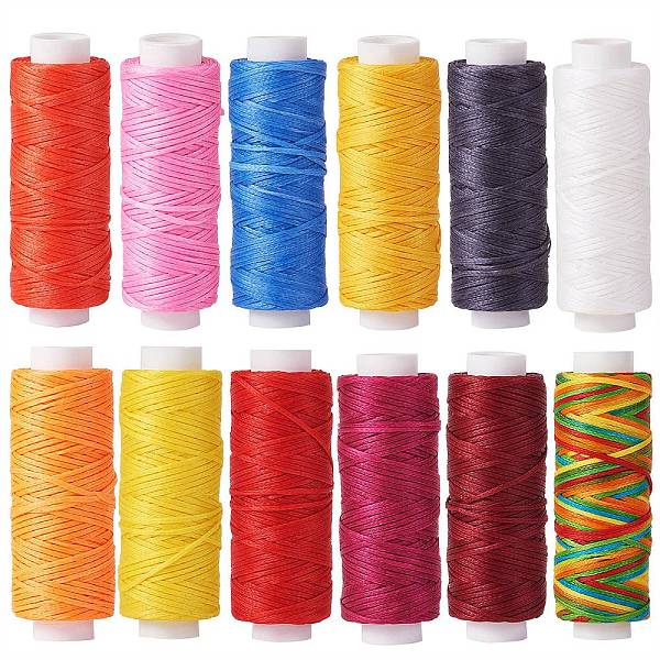 

PandaHall 12Rolls 12 Colors Waxed Polyester Cord, Flat, Mixed Color, 0.8mm, about 32.8 yards(30m)/roll, 1roll/color Waxed Polyester Cord..., Multicolor
