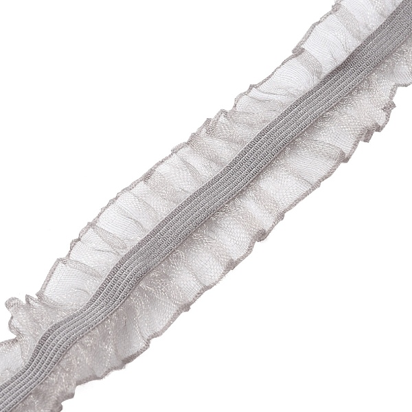 

PandaHall Chinlon Elastic Pleated Lace Trim, RUffled Elastic Trimming for Sewing, Gift Package Wrapping, Floral Designing, Gainsboro, 1 inch..., Gray