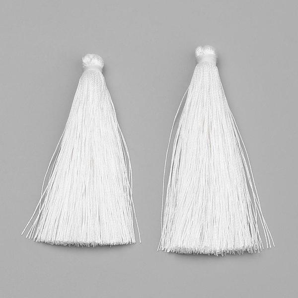 

PandaHall Nylon Tassel Big Pendant Decorations, White, 65~70x8~10mm Nylon White