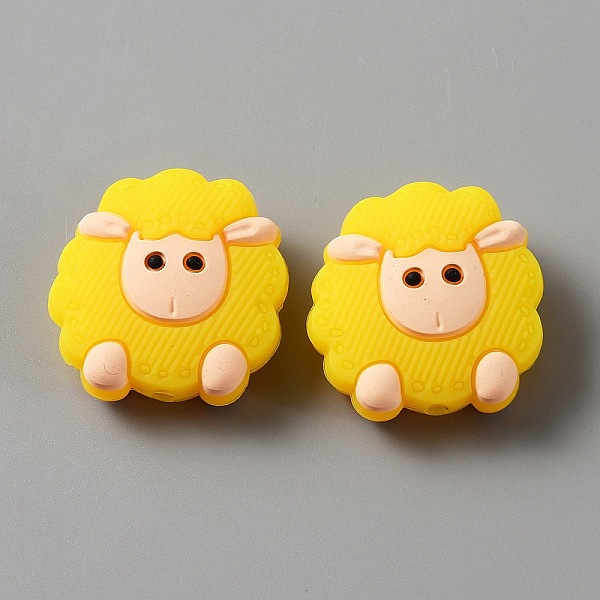 

PandaHall Food Grade Eco-Friendly Silicone Beads, Chewing Beads For Teethers, DIY Nursing Necklaces Making, Sheep, Yellow, 23x22x9.5mm, Hole...