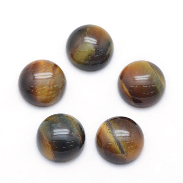 

PandaHall Natural Tiger Eye Cabochons, Half Round, 10x4~5mm Tiger Eye Half Round