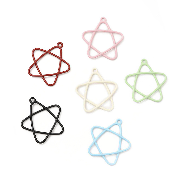 

PandaHall Rack Plating Alloy Pendants, Spray Painted Star Charms, Cadmium Free & Nickel Free & Lead Free, Mixed Color, 33.5x31x2.5mm, Hole..., Multicolor