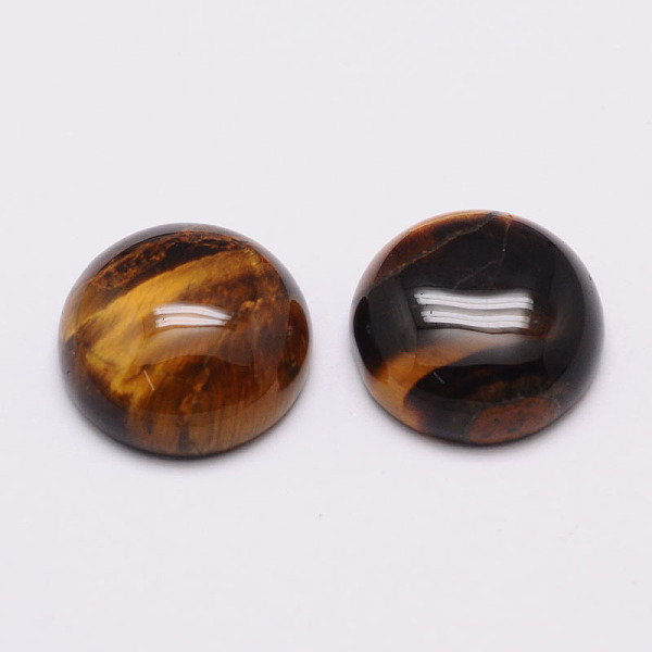 

PandaHall Half Round/Dome Natural Tiger Eye Cabochons, 16x6mm Tiger Eye Half Round Yellow