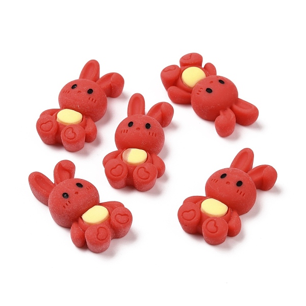 

PandaHall Opaque Resin Cabochons, FireBrick, Rabbit Pattern, 25.5x14x7mm Resin Rabbit Red