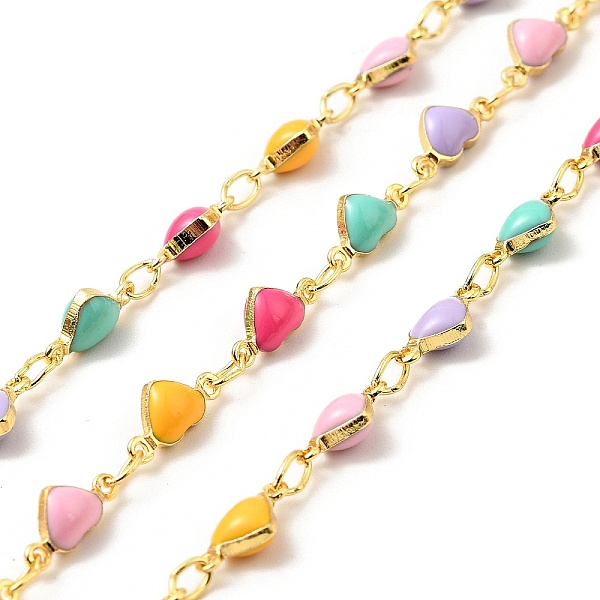 

PandaHall Enamel Heart Link Chains, with Real 18K Gold Plated Findings, Soldered, Long-Lasting Plated, with Spools, Colorful, 4.5x9x3mm...