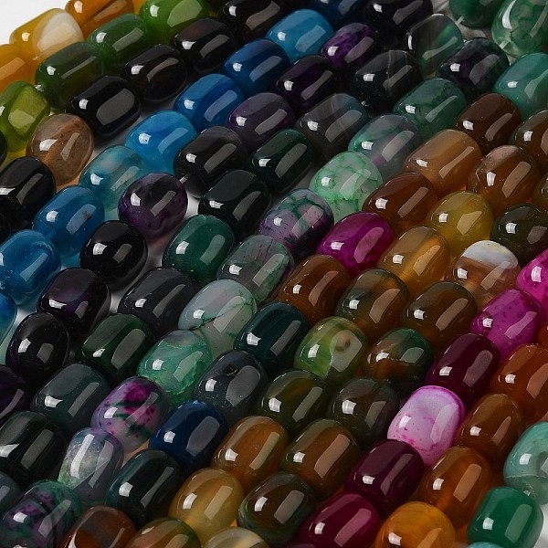 

PandaHall Natural Agate Beads Strands, Dyed & Heated, Column, Mixed Color, 15~16x11.5~13x11~13mm, Hole: 1.6mm, about 12pcs/strand..., Multicolor