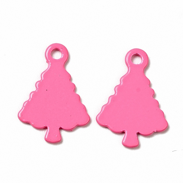 

PandaHall Spray Painted 201 Stainless Steel Charms, Christams Tree Charms, Hot Pink, 14x9.5x1mm, Hole: 1.2mm 201 Stainless Steel Tree
