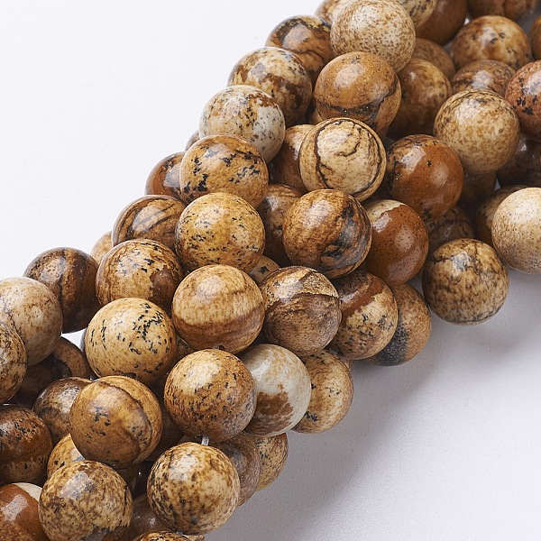 

PandaHall Natural Gemstone Beads Strands, Picture Jasper, Round, 10mm, Hole: 1mm, about 37~39pcs/strand, 15.5 inch Picture Jasper Round..., Brown