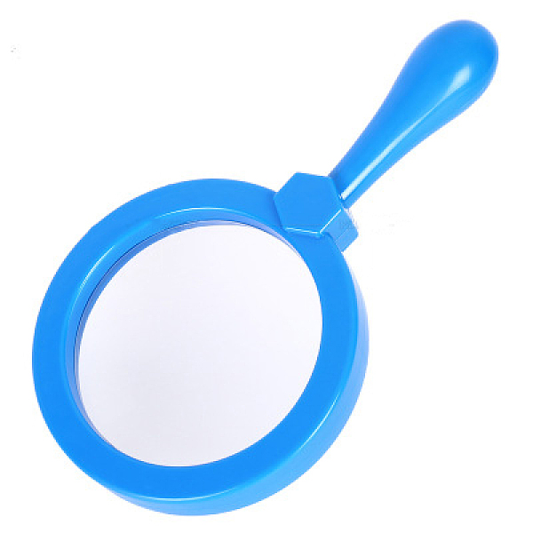 PandaHall ABS Plastic Handheld Magnifier, with Glass Lenses, Deep Sky Blue, 20.5x11.5x2.8cm, Magnification: 5X, Packing Size...