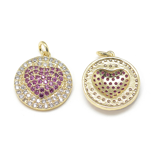 

PandaHall DIY Brass Micro Pave Cubic Zirconia Pendants, Flat Round with Heart, Golden, 19x17x3.5mm, Hole: 3mm Brass+Cubic Zirconia Flat...