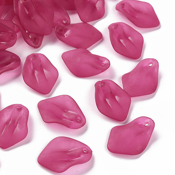 

PandaHall Transparent Frosted Acrylic Pendants, Petaline, Camellia, 24x17x4mm, Hole: 1.8mm Acrylic Petaline Pink