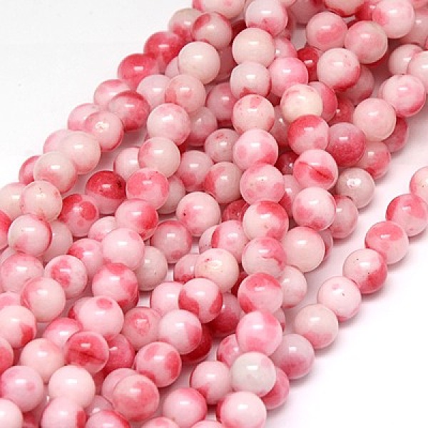 

PandaHall Natural Persian Jade Beads Strands, Dyed, Round, Pink, 6mm, Hole: 1mm, about 70pcs/strand, 15.75 inch Persian Jade Round Pink
