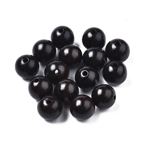 

PandaHall Undyed Natural Ebony Wood Beads, Waxed, Round, Lead Free, Black, 8mm, Hole: 1.5mm, about 1420pcs/500g Ebony Round Black