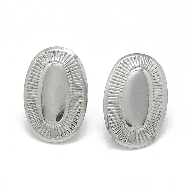 

PandaHall 304 Stainless Steel Stud Earring Findings, with Loop, Oval, Stainless Steel Color, 19x12.5mm, Hole: 1.4mm, Pin: 0.8mm 304...