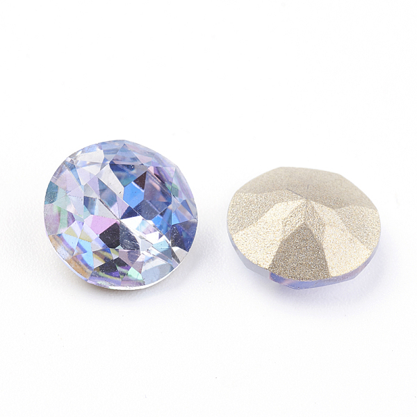 

PandaHall Pointed Back & Back Plated K9 Glass Rhinestone Cabochons, Grade A, Two Tone, Shiny Laser Style, Faceted, Flat Round, Sapphire..., Purple