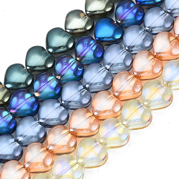 

PandaHall Electroplate Glass Beads Strands, Heart, Mixed Color, 9.5x10.5x5mm, Hole: 0.8mm, about 70~71pcs/strand, 25.20 inch~25.59 inch..., Multicolor